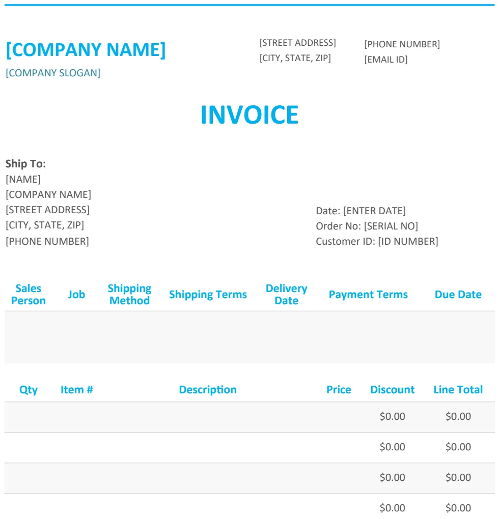 Sales Order Template preview