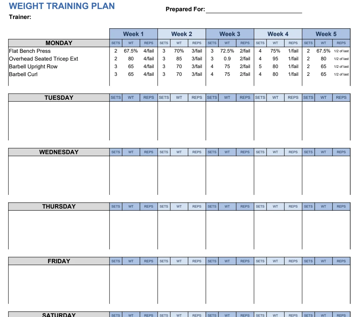 Weight Training Plan & Fitness Tracker preview