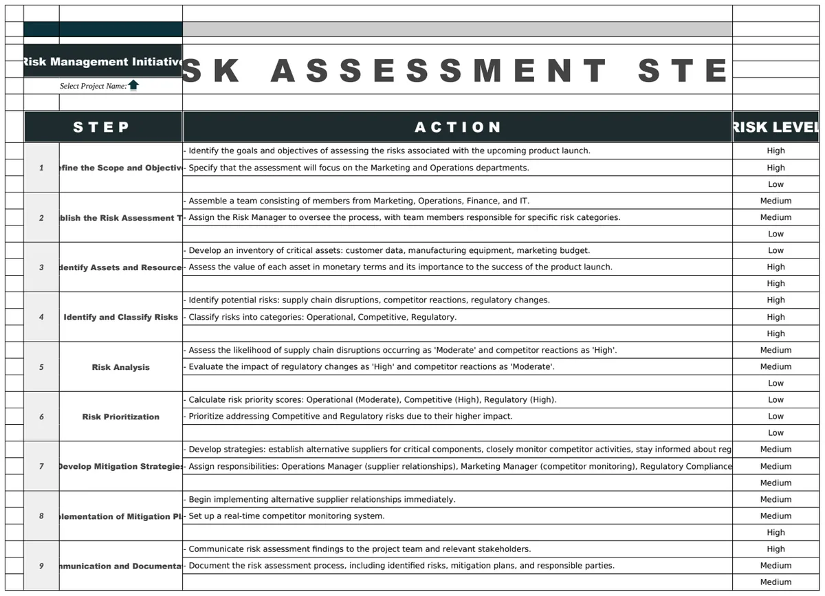 Risk Assessment Steps Template preview