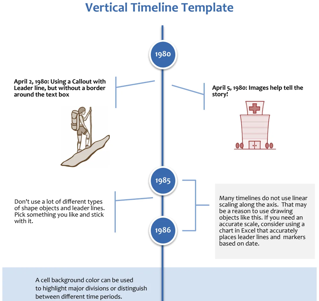 Vertical Timeline with Shapes preview