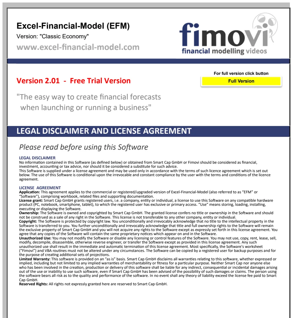 EFM Classic Business Financial Forecast preview