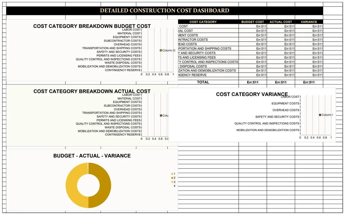 Detailed Construction Cost Template template preview