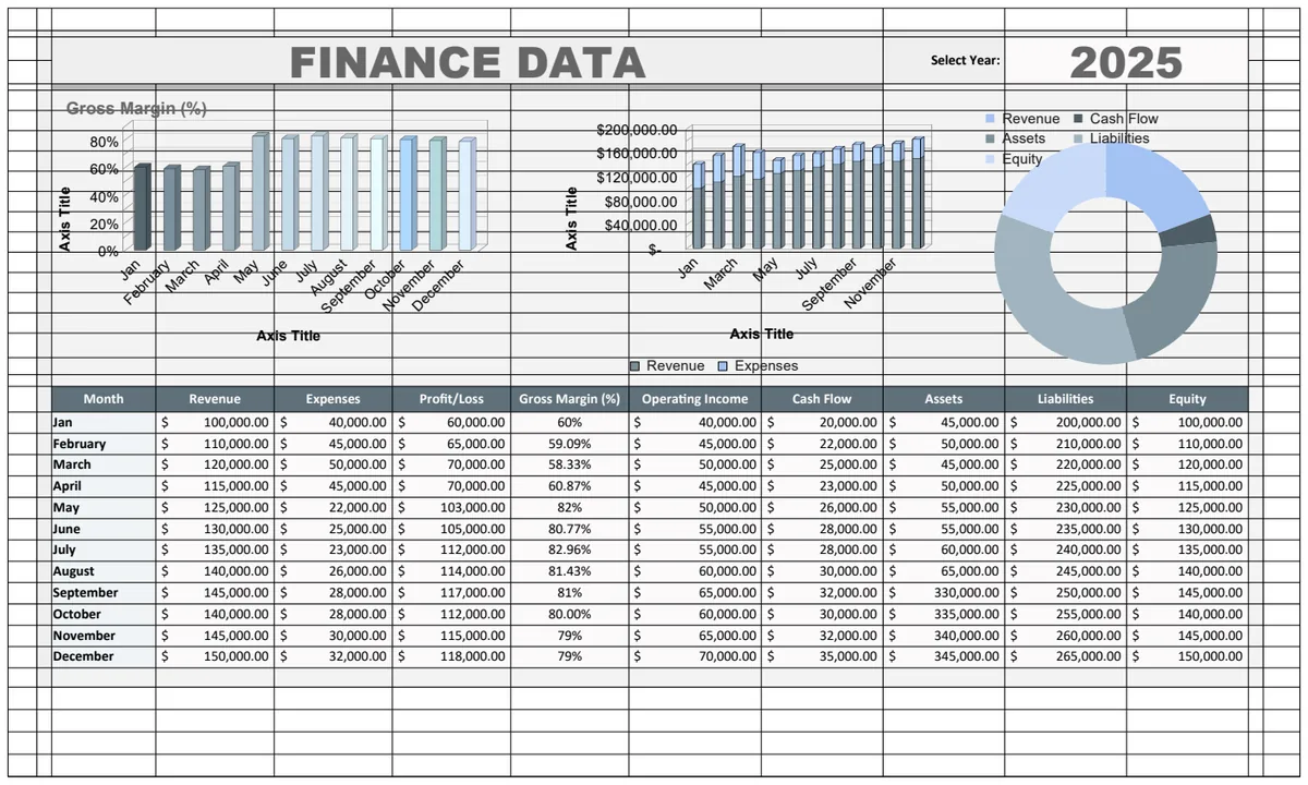 Finance Data Template preview