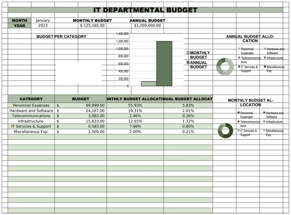 IT Departmental Budget preview