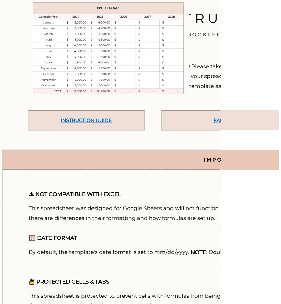 Ultimate Bookkeeping Spreadsheet preview