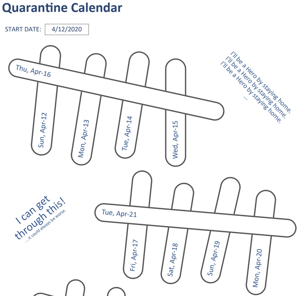 Quarantine Calendar preview