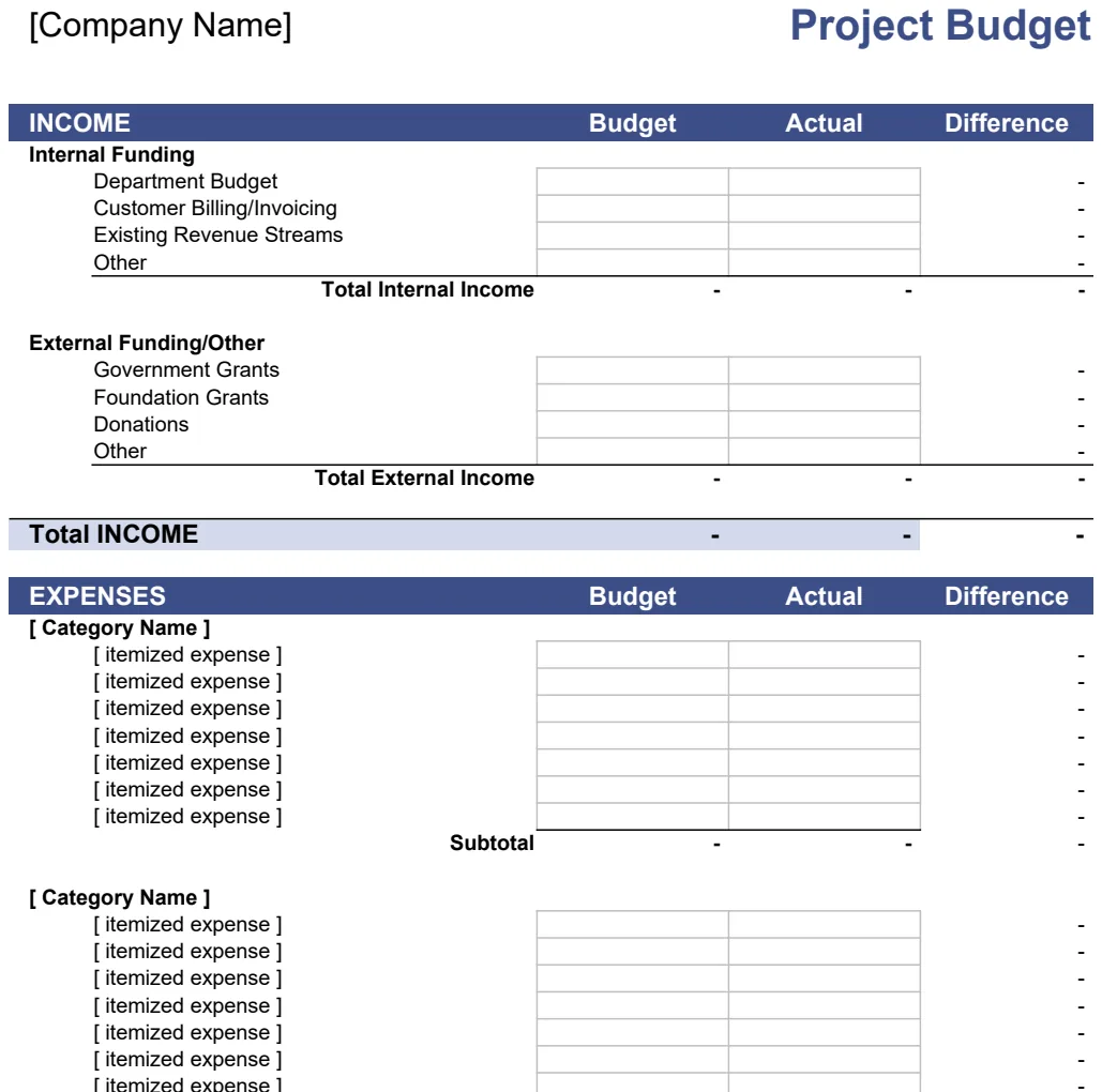Project Budget Basic preview