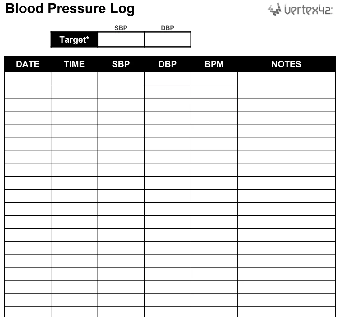 Blood Pressure Log - Large Print preview