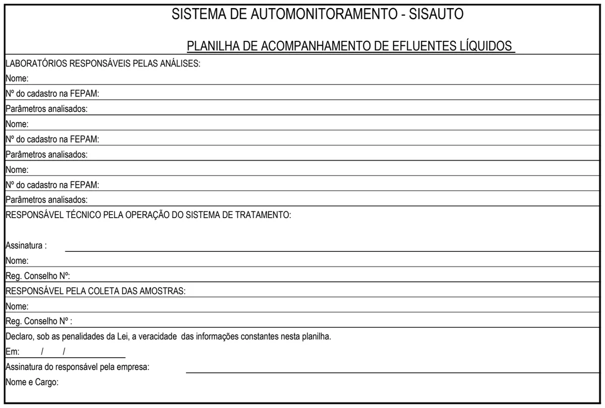 SISAUTO - Sistema de Automonitoramento de Efluentes preview
