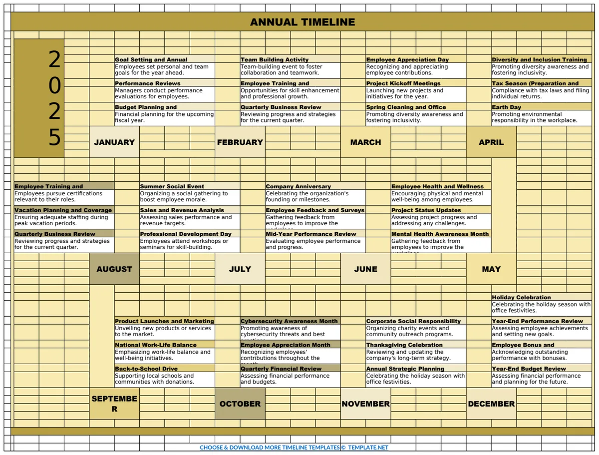 Annual Timeline Template preview