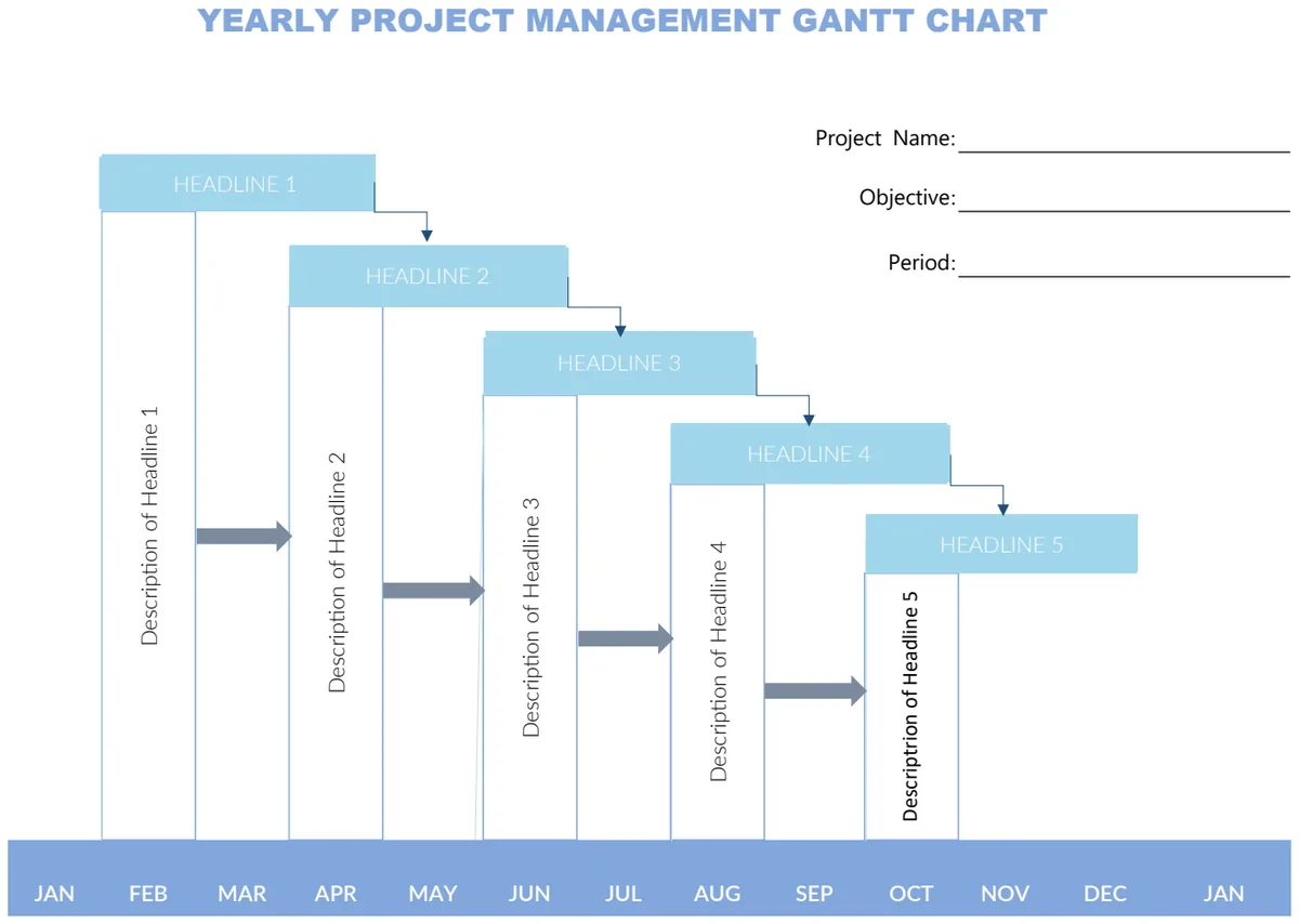 Yearly Project Management Gantt Chart preview