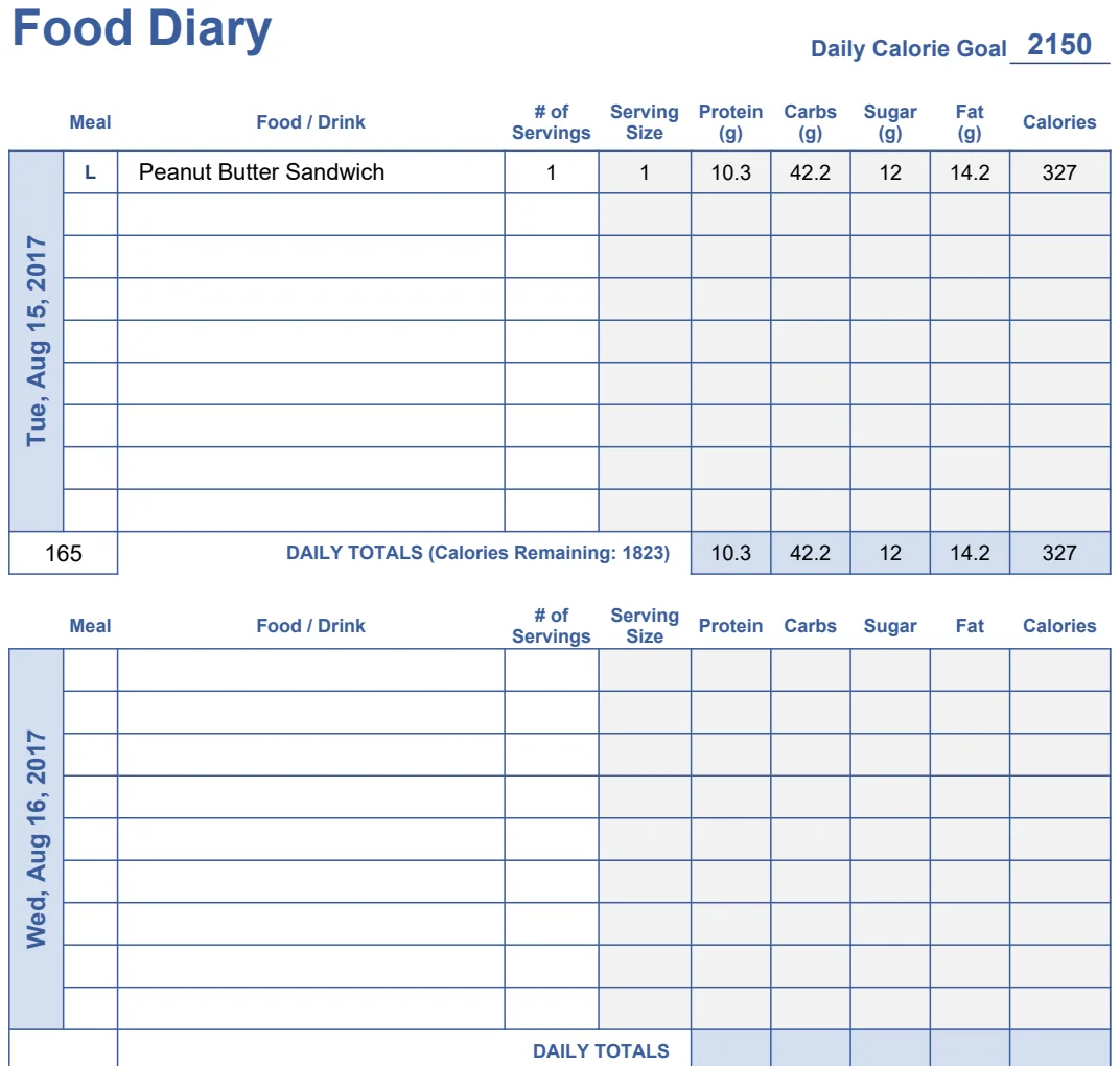 Food Diary with Calorie Tracking preview