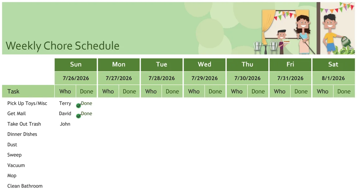Weekly Chore Schedule preview