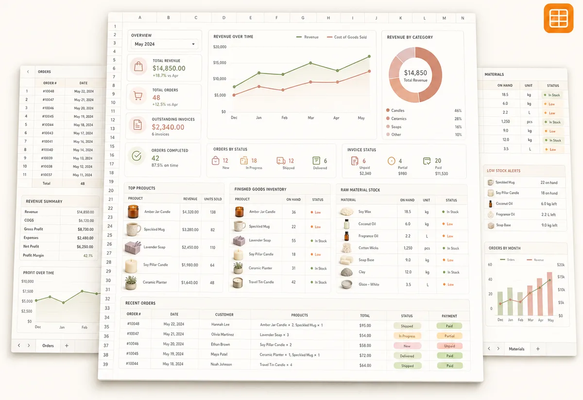 Handmade Small Business Tracker preview