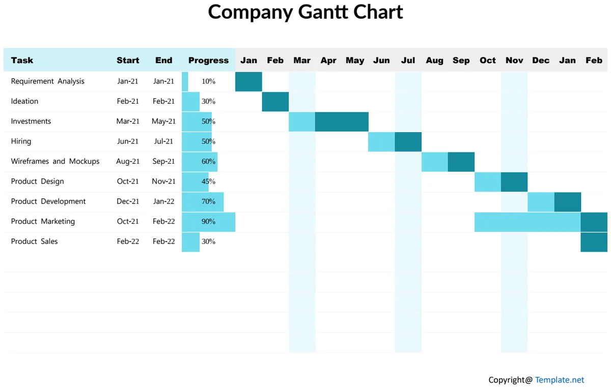 Simple Company Gantt Chart preview