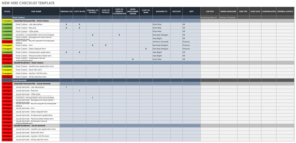 New Hire Checklist Template preview