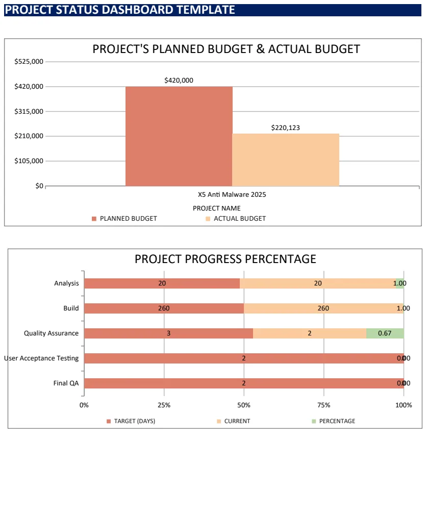 Project Status Dashboard Template preview