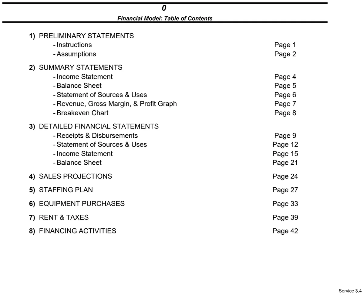 PwC Financial Model Template preview