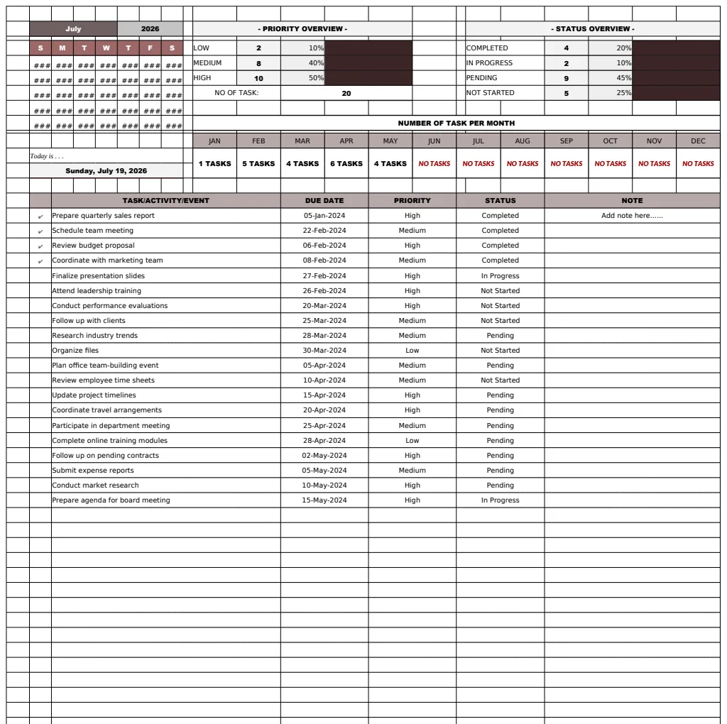 To Do List Planner Template preview