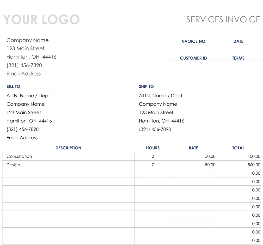 IC Services Invoice Template 8857 preview