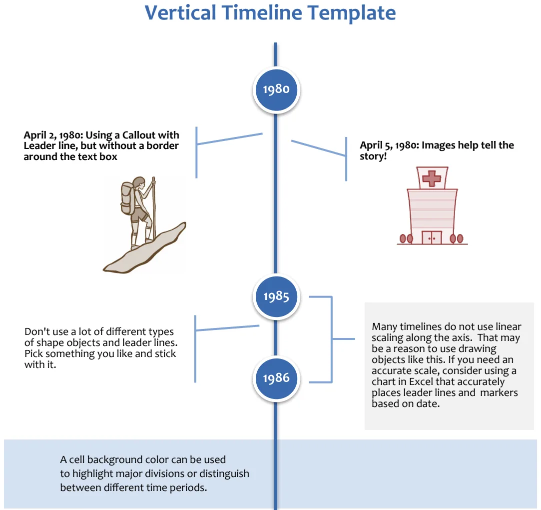 Vertical Timeline with Shapes preview