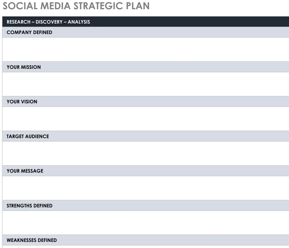 Social Media Strategic Plan Template preview