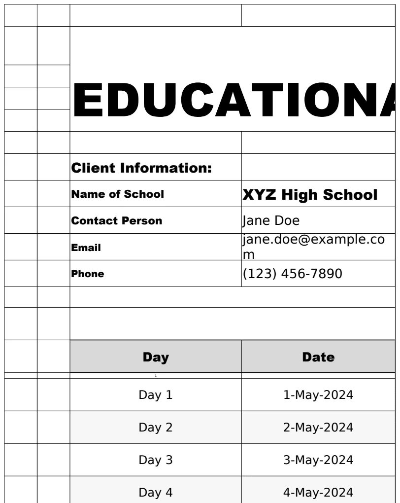 Educational Tour Quotation Template preview