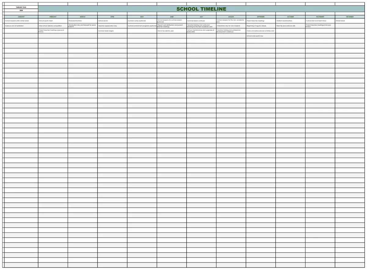 School Timeline Template preview