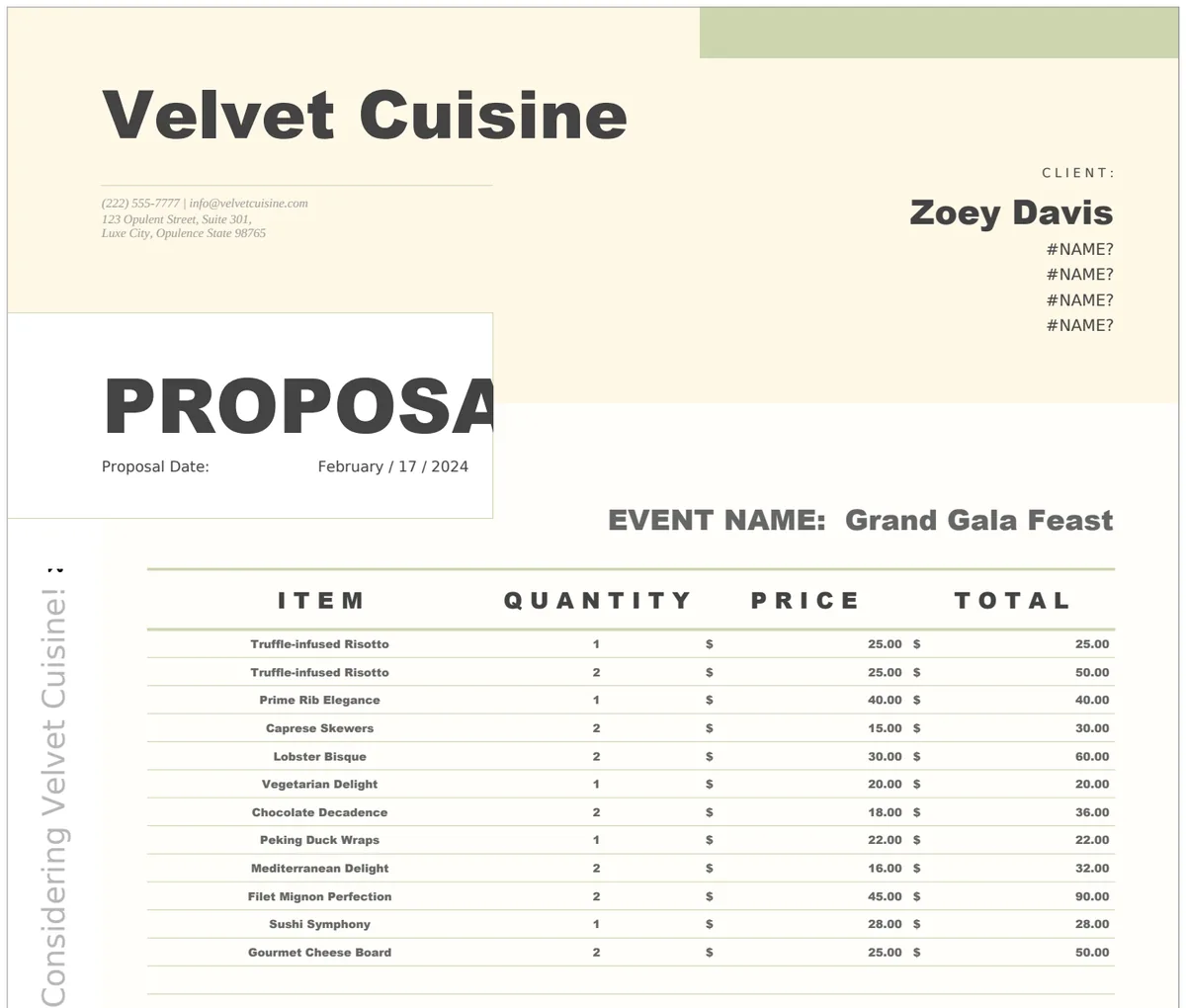 Catering Proposal Template preview