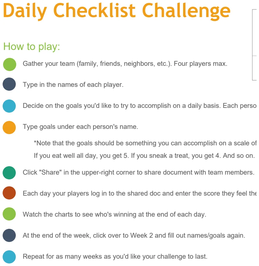 Daily Checklist Challenge preview