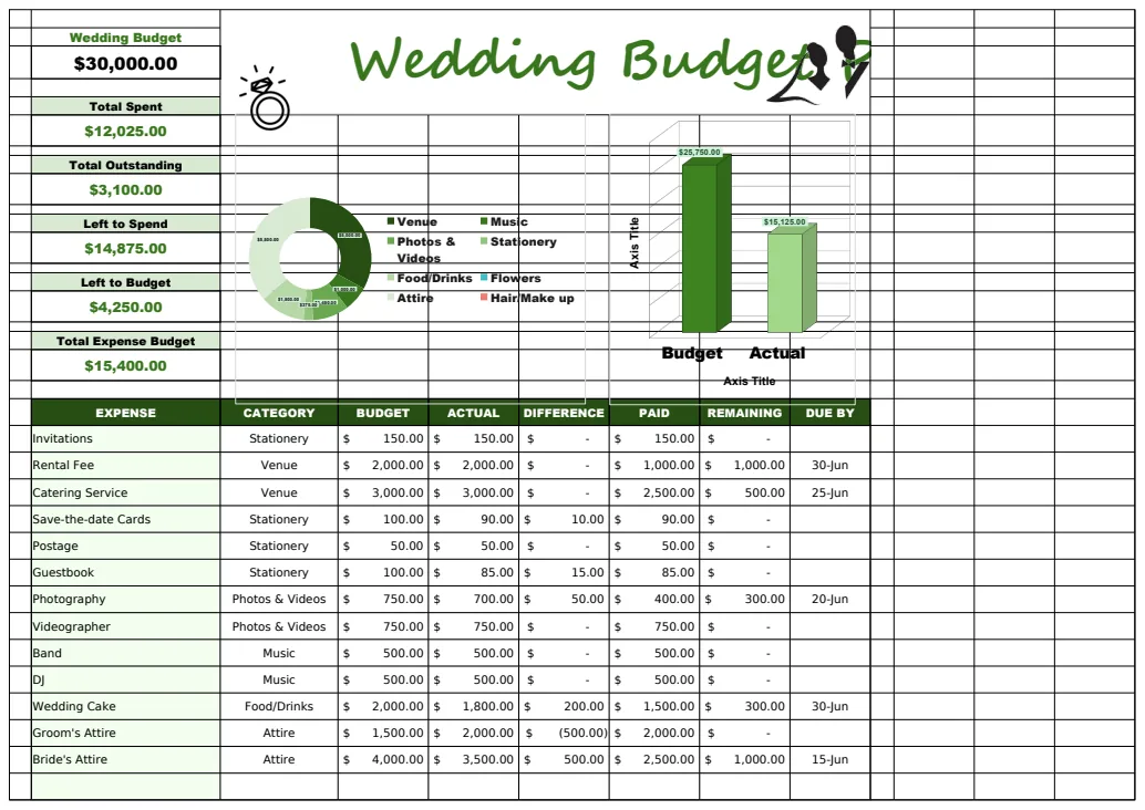 Wedding Budget Planner Template preview
