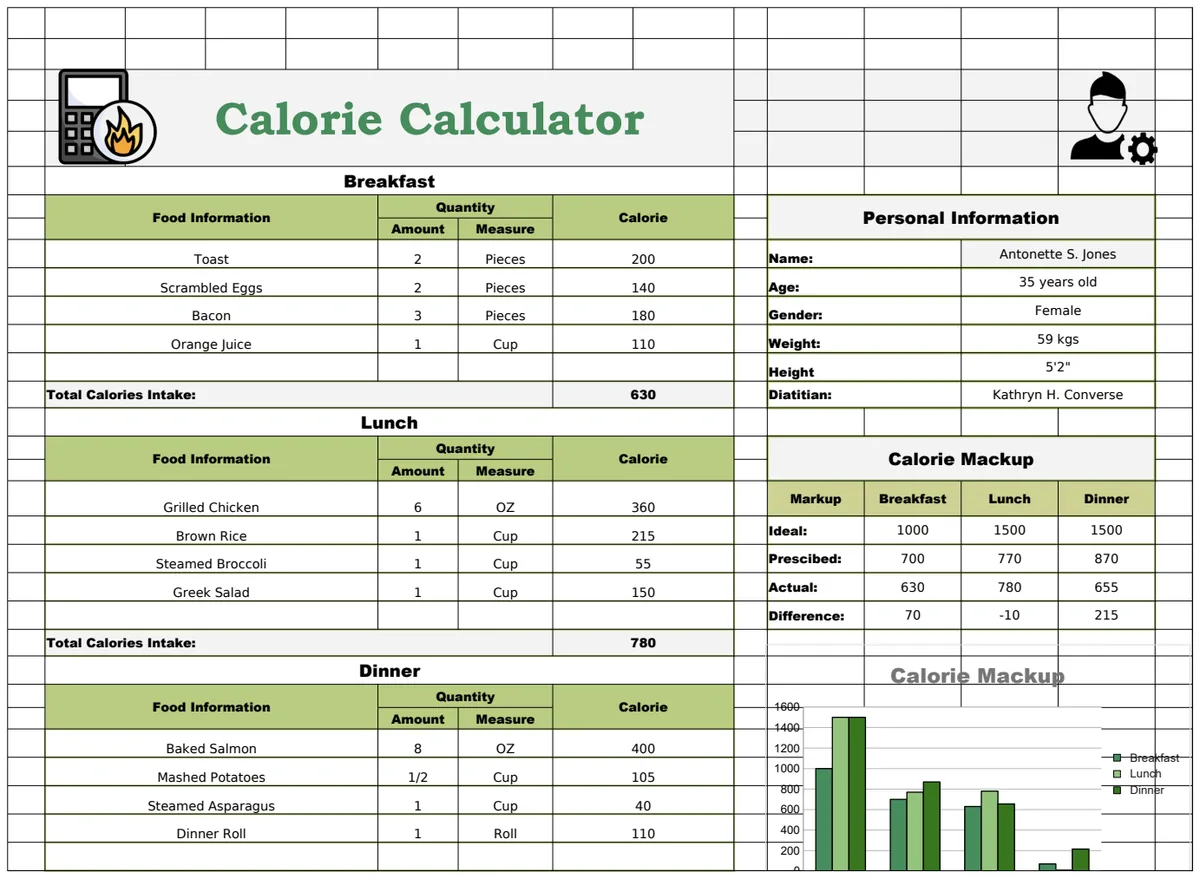 Calorie Calculator Template preview