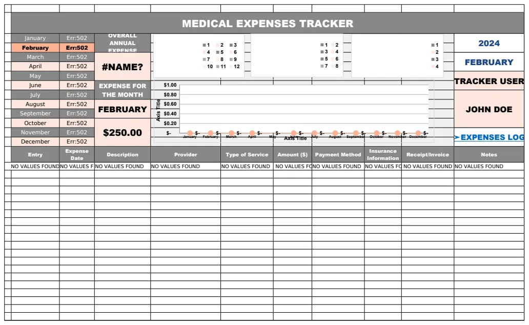 Medical Expenses Tracker Template preview