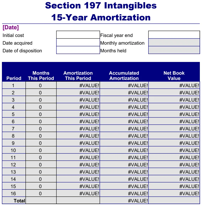 Intangible Asset Depreciation - Section 197 Amortization preview