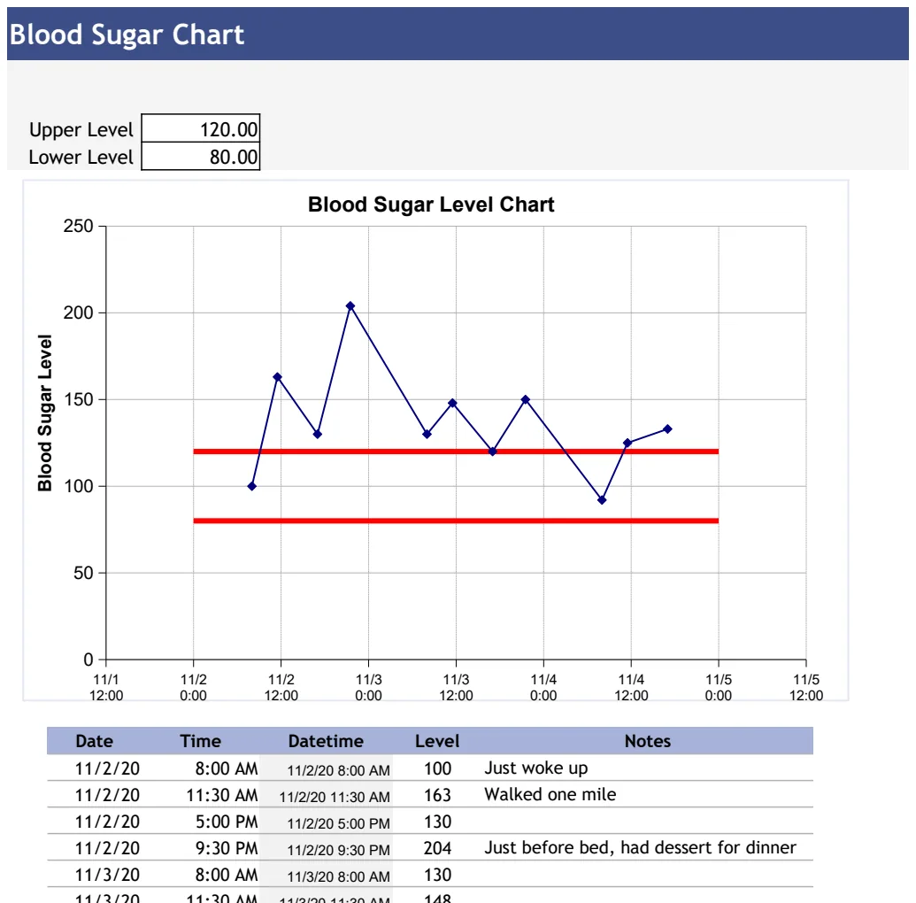Blood Sugar & A1C Tracking Chart preview