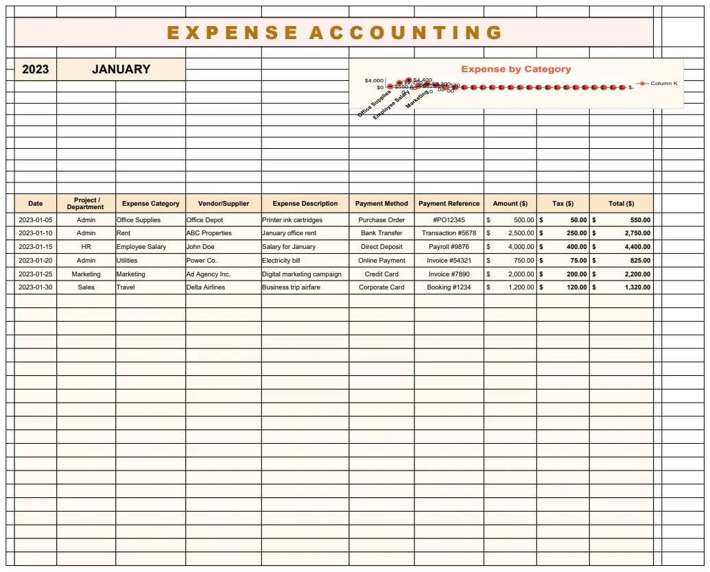 Expense Accounting Template preview