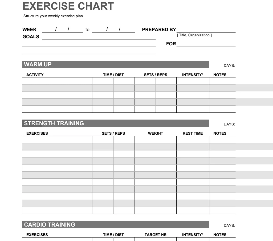 Exercise Chart preview
