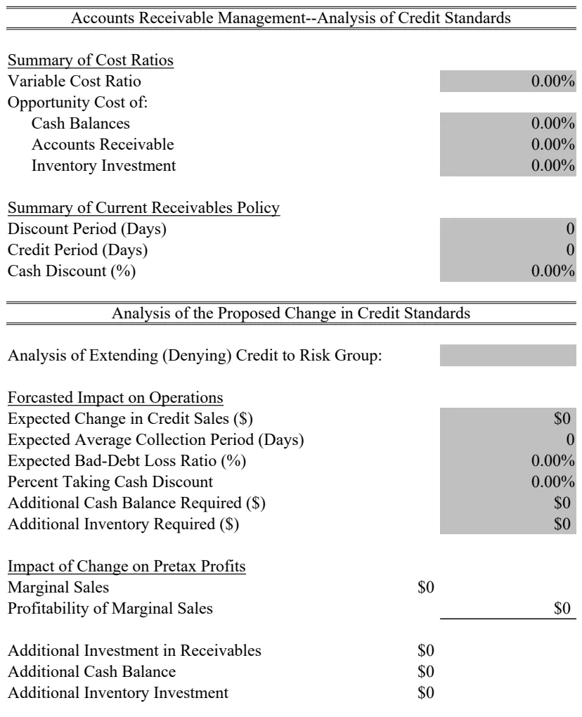Accounts Receivable & Credit Standards Analysis preview
