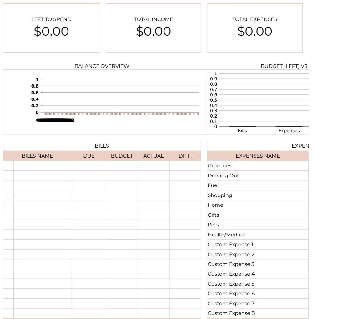Monthly Budget USD preview