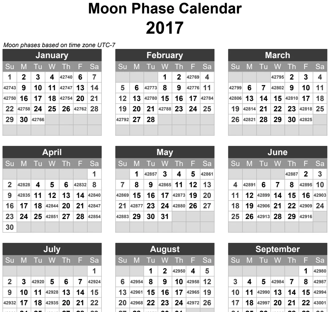 Moon Phase Calendar Portrait preview