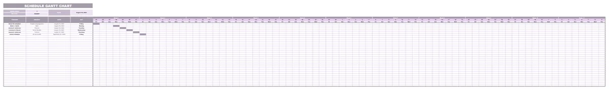 Schedule Gantt Chart Template preview