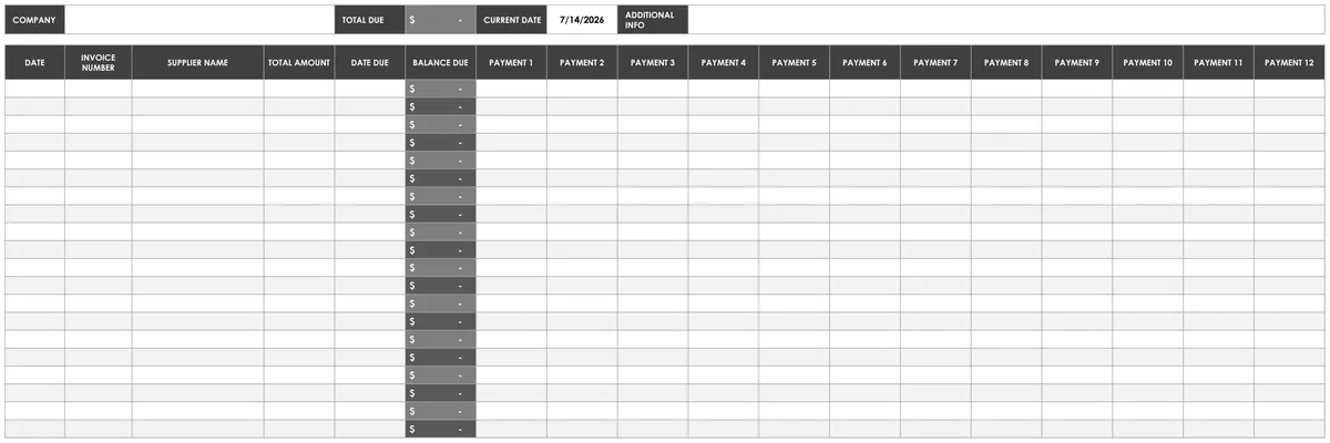 Accounts Payable Template preview