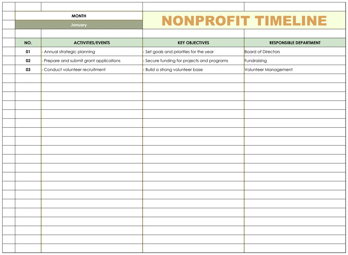 Nonprofit Timeline Template preview