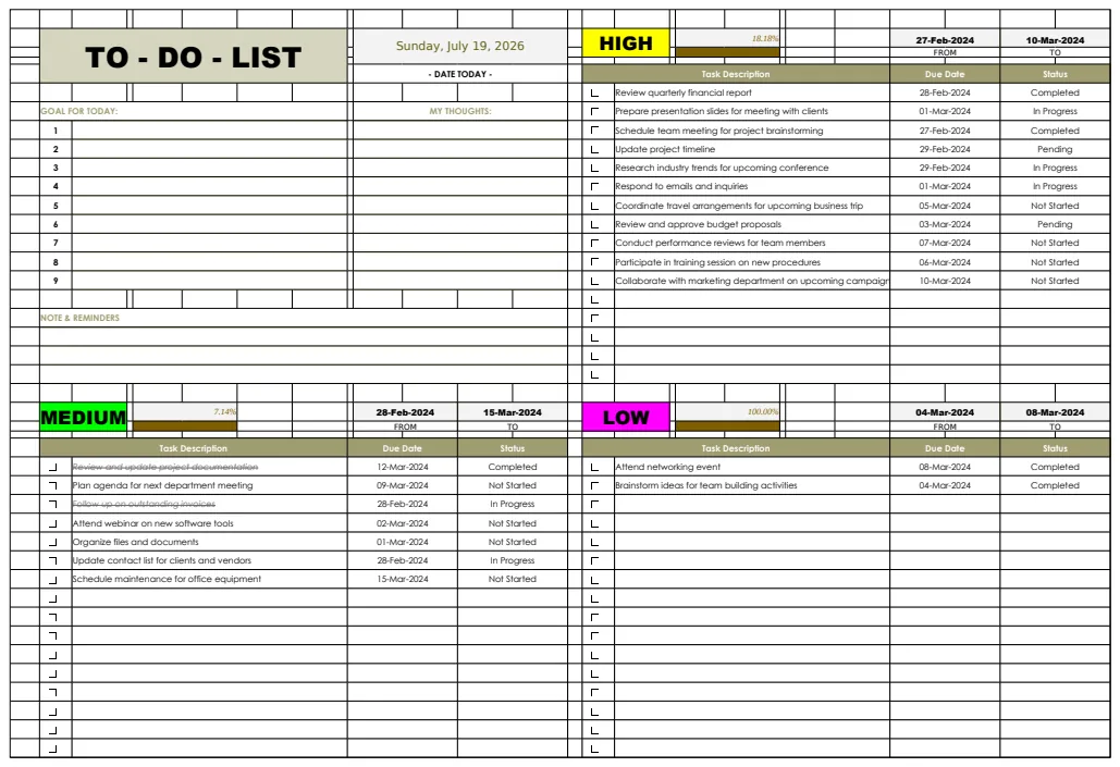 Blank To Do List Template preview