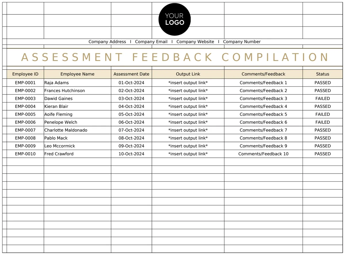 Assessment Feedback Compilation HR Template preview