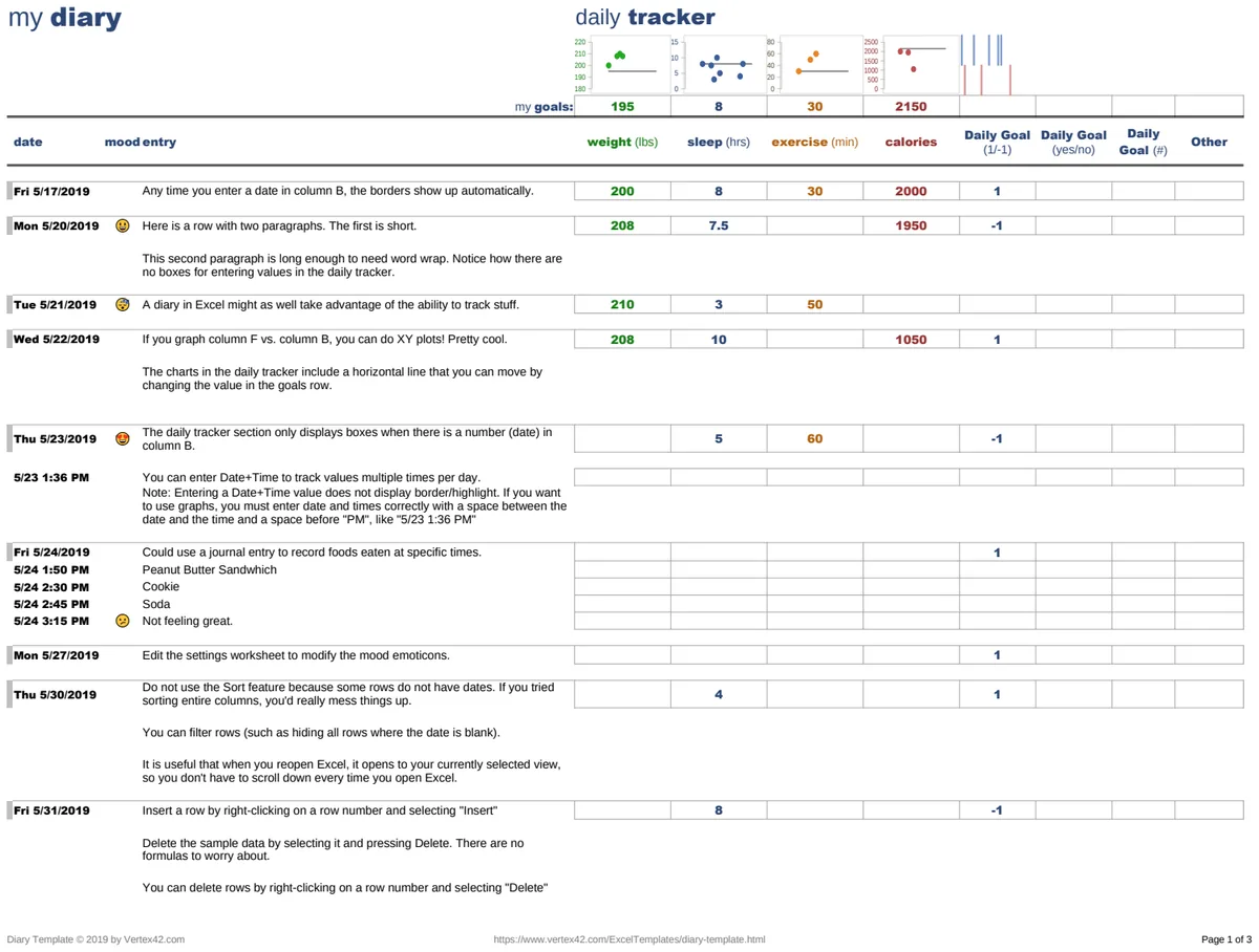 Daily Diary & Personal Tracker preview