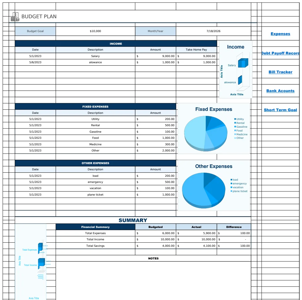 Copy of Basic Budget Planner Template preview