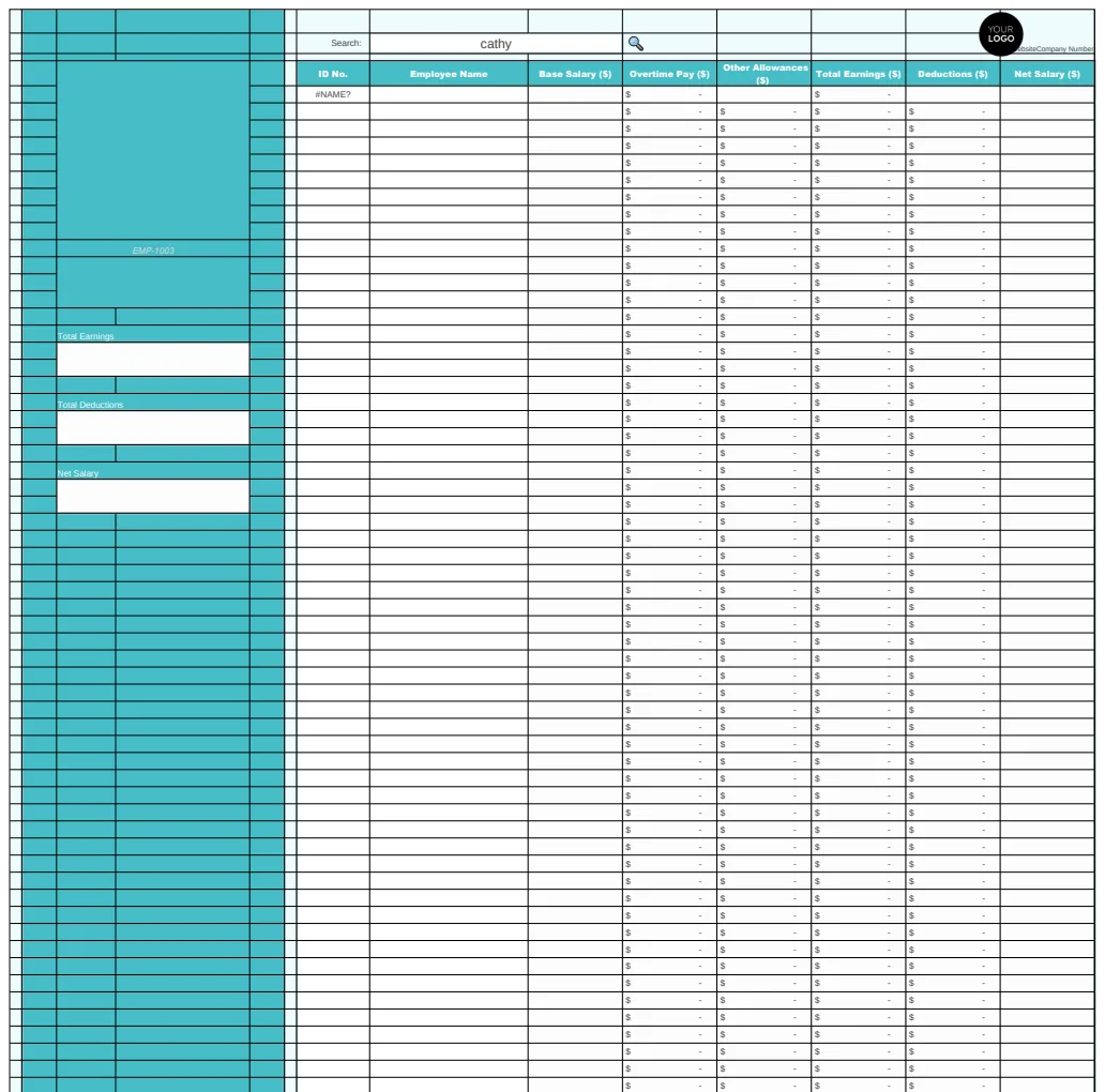Administration Payroll Calculator Template preview