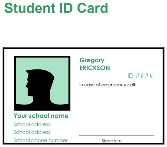 Student ID Card preview
