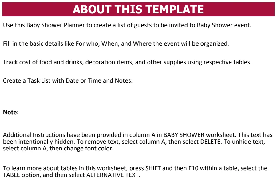 Baby Shower Planner preview